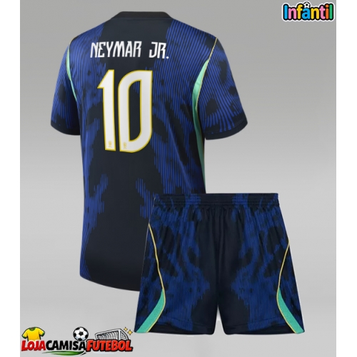 Camisa de Futebol Brasil Neymar Jr #10 Equipamento Secundário Infantil Mundo 2026 Manga Curta (+ Calças curtas)